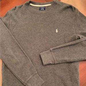Men’s Polo Ralph Lauren gray waffle knit shirt